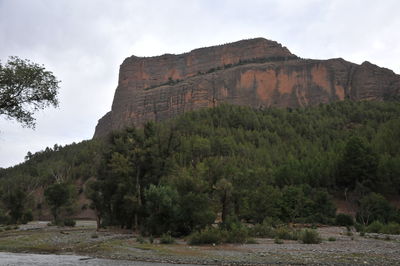 View of rock formations on landscape against sky