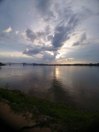 Scenic view of sea against sky at sunset