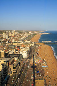 Birds eye view of brighton sea front