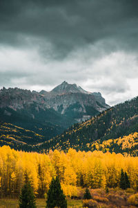 Scenic view of mountains against sky