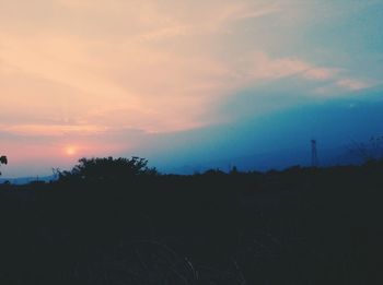 Silhouette of landscape at sunset