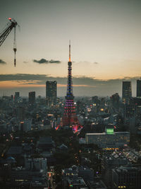 View of cityscape at night