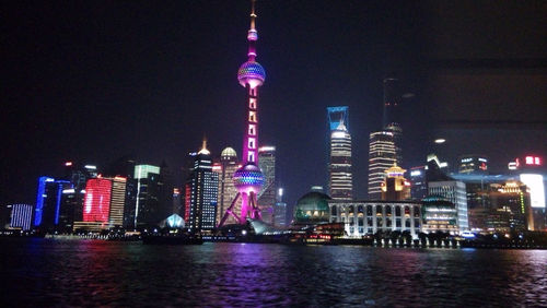 Illuminated city at night