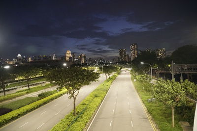 View of city at night