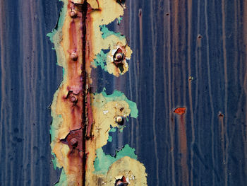 Full frame shot of rusty abandoned door