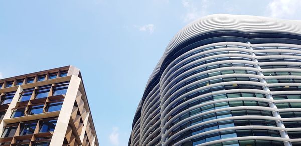 Low angle view of modern building against sky