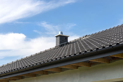 Low angle view of modern building against sky