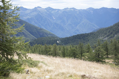 Scenic view of mountains against sky