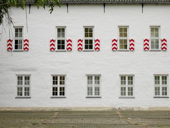 Row of flags on window