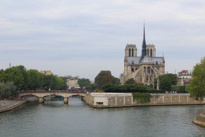 Bridge over river in city