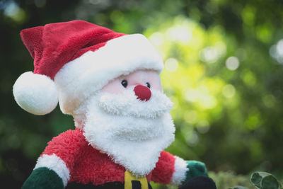 Close-up of toy santa claus