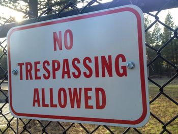 Close-up of sign board