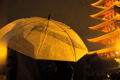 Close-up of yellow umbrella