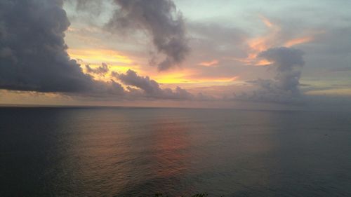 Scenic view of sea at sunset