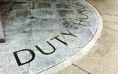 Close-up of text on wall