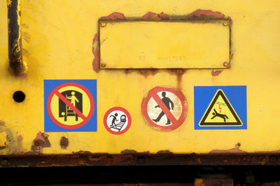 Signs on damaged metal