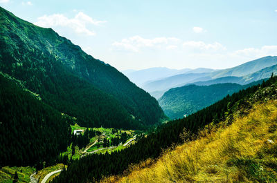 Scenic view of mountains against sky