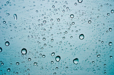 Full frame shot of wet glass window