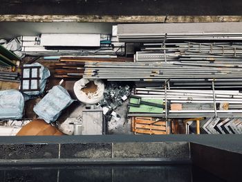 Old rusty metallic structure of building