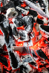 Close-up of fire on barbecue