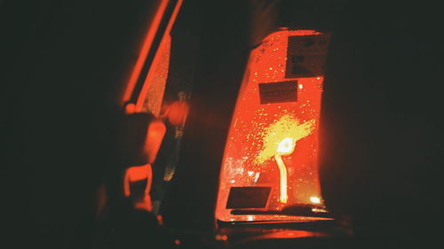 View of illuminated lights at night