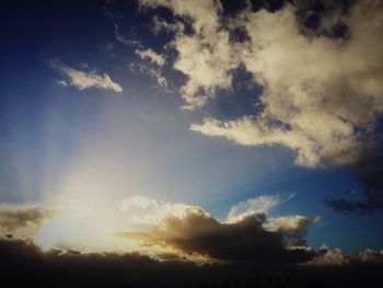 Low angle view of cloudy sky