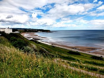 Scenic view of beach against sky