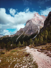 Scenic view of mountains against sky