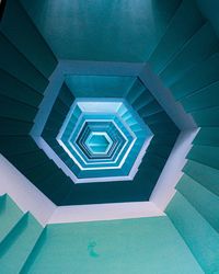 Low angle view of spiral staircase in building