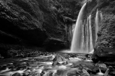 Scenic view of waterfall