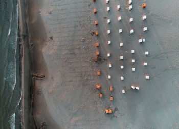 High angle view of crab on wall