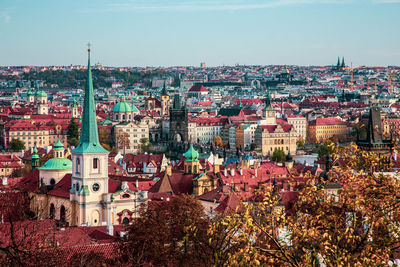 Panoramic view of the old town of prague.