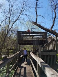 People walking in park