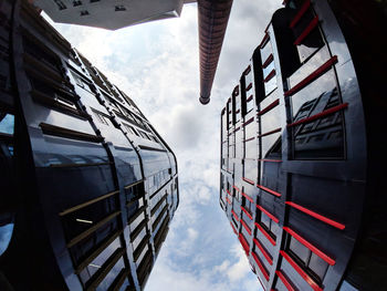 Low angle view of train against sky