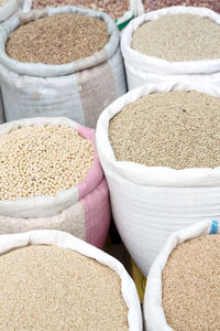 Various vegetables for sale at market stall