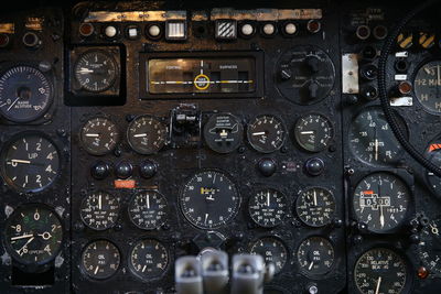 Full frame shot of airplane cockpit