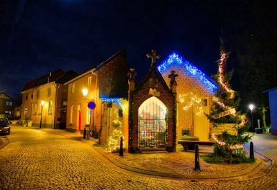 Illuminated city at night