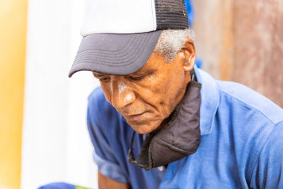 Portrait of senior man looking away