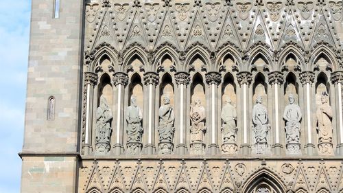 Low angle view of ornate building nidarosdomen viking church