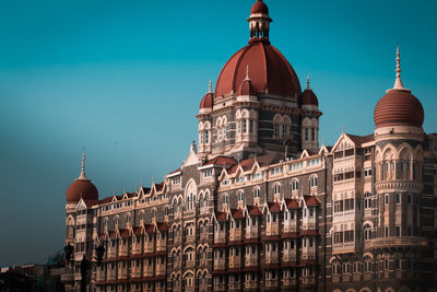 Low angle view of building against clear sky