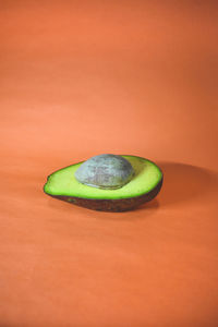 High angle view of green peas on table