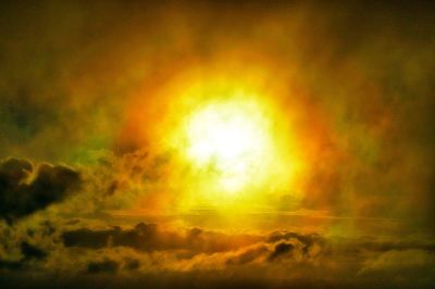 Low angle view of orange sky at night