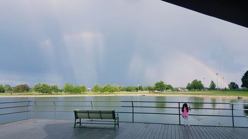 Scenic view of river against sky