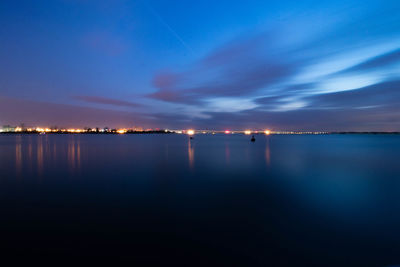 Scenic view of sea against sky at sunset