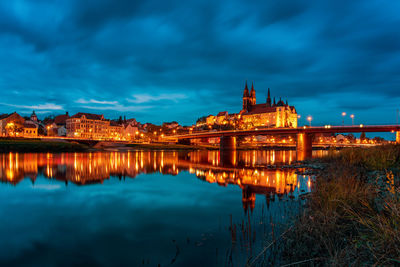 Panoramic view of albrechtsburg and cathedral meissen, germany