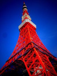 Low angle view of tower against clear sky