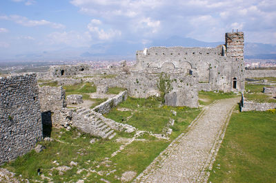 View of fort against cloudy sky