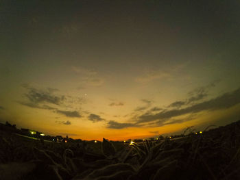 Scenic view of dramatic sky during sunset