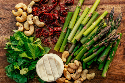 High angle view of vegetables in container