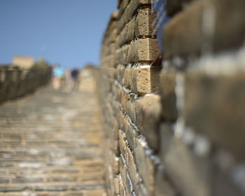 Brick wall at great wall of china